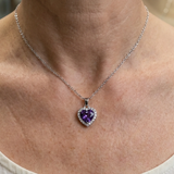Agnes Purple Heart Necklace | Silver-Tone — image 2
