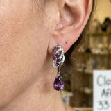 Teresa Purple Shimmer Drop Earrings | Silver-Tone — image 2