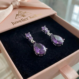 Victoria Purple Teardrop Earrings | Silver-Tone