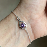 Lydia Purple Infinity Bracelet | Silver-Tone — image 2