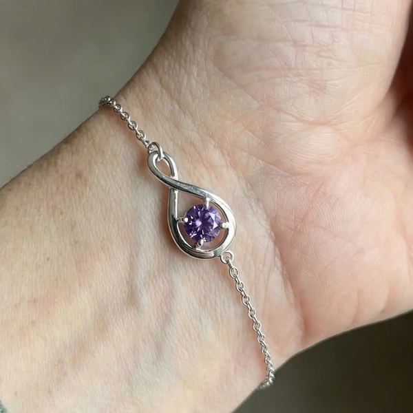 Lydia Purple Infinity Bracelet | Silver-Tone — image 2