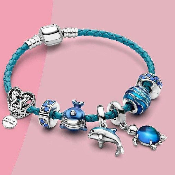 Lucille Ocean Cord Bracelet with Silver-Tone Charms — image 2