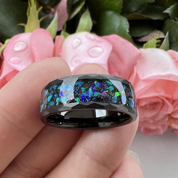 Cedric Multicolor Inlay Band Ring | Black - image 2