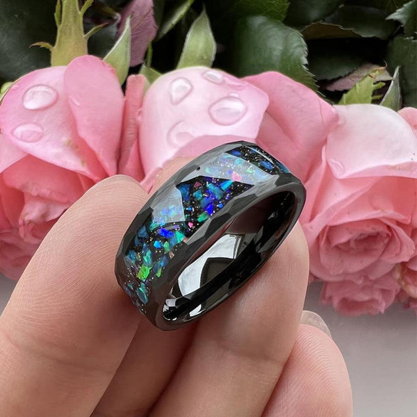 Cedric Multicolor Inlay Band Ring | Black - image 5