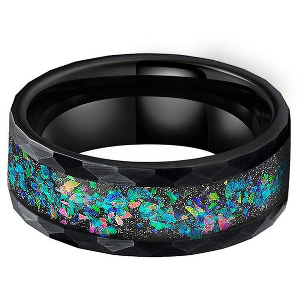 Cedric Multicolor Inlay Band Ring | Black - image 9