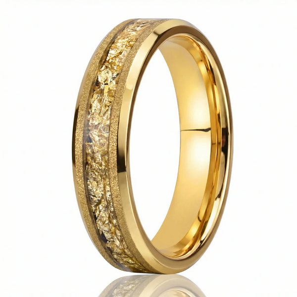 Owen Textured Inlay Band Ring | Gold-Tone — image 14