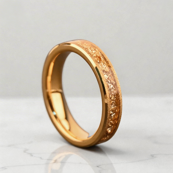 Owen Textured Inlay Band Ring | Gold-Tone — image 19