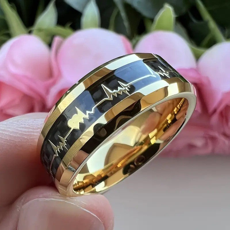 Patrick Pulse Wave Band Ring — Gold-Tone — image 1