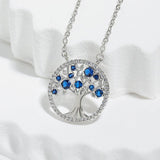 Delia Blue Tree of Life Necklace | Silver-Tone
