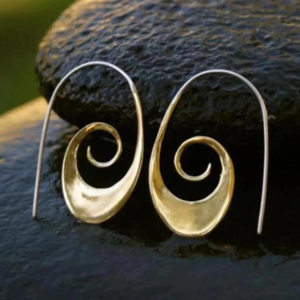 Elizabeth Boho Spiral Earrings | Two-Tone