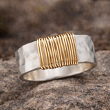 Hazel Boho Ring with Gold-Tone Threads