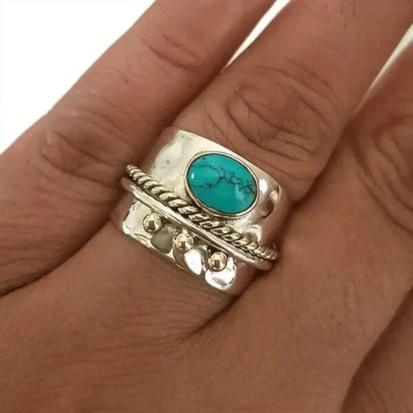 Sylvia Wide Turquoise-Color Ring - image 2