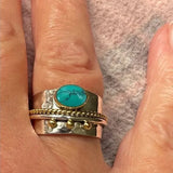 Sylvia Wide Turquoise-Color Ring - image 3