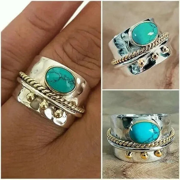 Sylvia Wide Turquoise-Color Ring - image 4