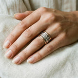 Josephine Wide Multi-Row Vintage-Style Ring | Gold-Tone — image 2