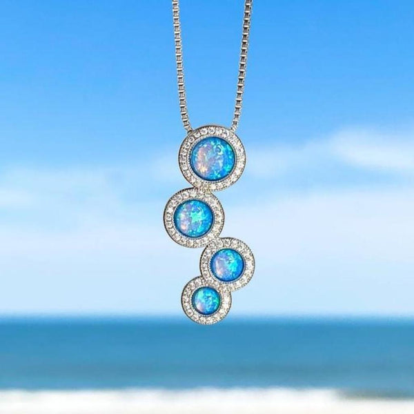 Penelope Opal-Effect Sparkle Necklace | Silver-Tone