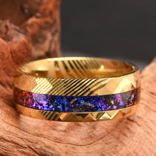 Samuel Purple Inlay Band Ring | Gold-Tone — image 5