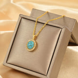 Amelia Azure Blossom Necklace | Gold-Tone — image 2