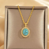 Amelia Azure Blossom Necklace | Gold-Tone — image 3