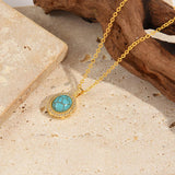 Amelia Azure Blossom Necklace | Gold-Tone