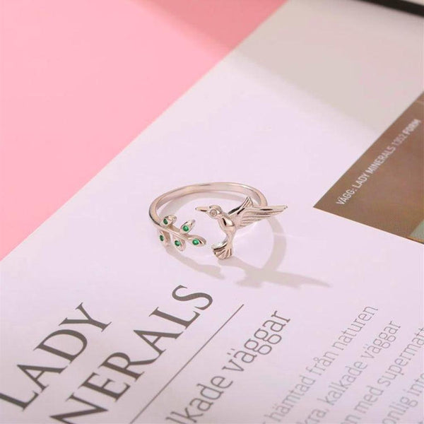 Octavia Chameleon Green Sparkle Ring | Silver-Tone — image 3