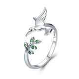 Octavia Chameleon Green Sparkle Ring | Silver-Tone — image 4