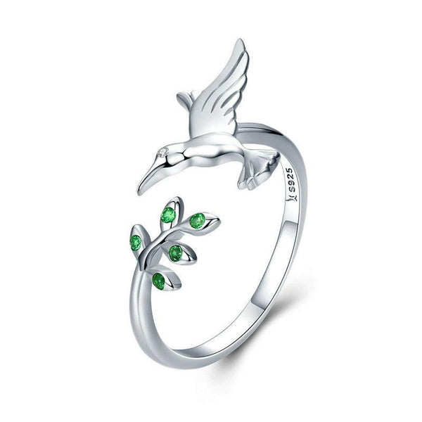 Octavia Chameleon Green Sparkle Ring | Silver-Tone — image 4