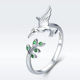 Octavia Chameleon Green Sparkle Ring | Silver-Tone