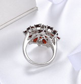 Nell Scarlet Blossom Ring | Silver-Tone — image 3