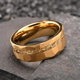 Harold Faceted Inlay Band Ring | Gold-Tone — image 7
