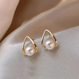 Ottilie Triangular Pearl-Look Earrings - image 1