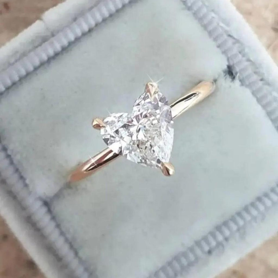 Isadora Slim Heart Sparkle Ring - image 1