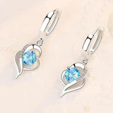 Deborah Heart Drop Earrings | Silver-Tone