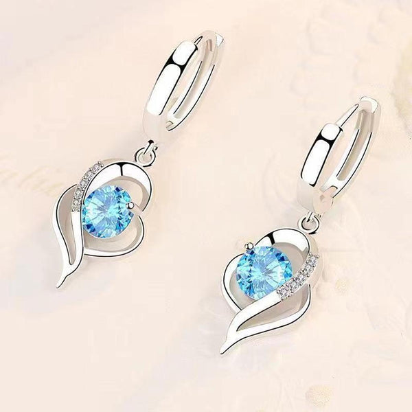 Deborah Heart Drop Earrings | Silver-Tone