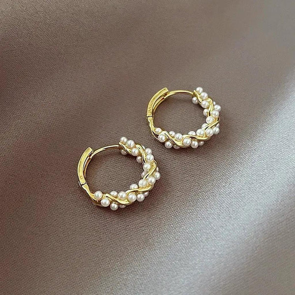 Myrtle Round Pearl-Look Earrings - image 4