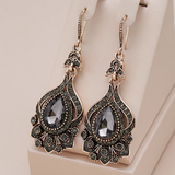 Flora Black Sparkle Mandala Earrings - image 1