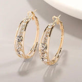 Vera Textured Hoop Earrings | Gold-Tone