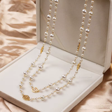 Noelle Small Pearl-Look Necklace | Gold-Tone — image 3