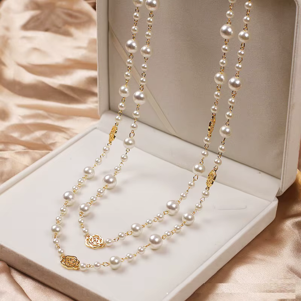 Noelle Small Pearl-Look Necklace | Gold-Tone — image 3