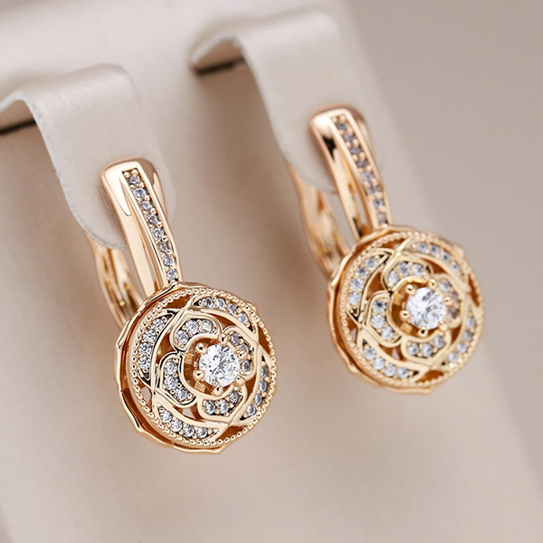Roberta Round Sparkle Earrings | Gold-Tone