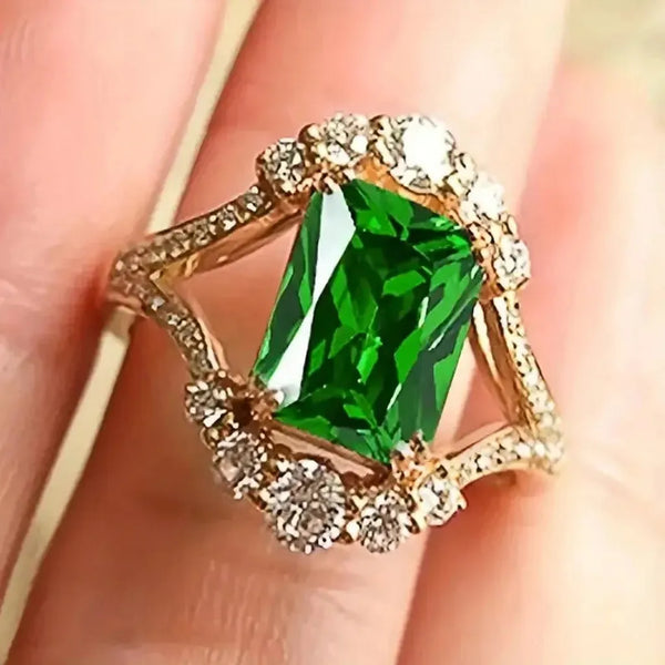 Violet Green Stone Ring - image 2