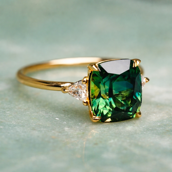 Grace Square Green Ring - image 3
