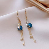 Claire Festive Blue Daisy Earrings - image 1