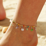 Tabitha Multicolor Anklet | Gold-Tone