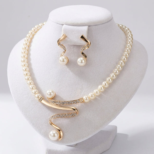 Nicola Pearl-Look Necklace and Earring Set - image 1