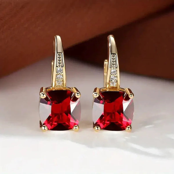 Caroline Stone Hoop Earrings | Gold-Tone — image 5