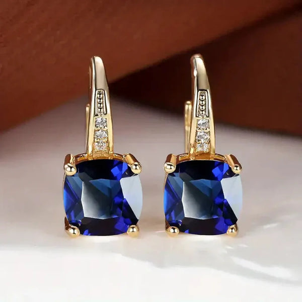Caroline Stone Hoop Earrings | Gold-Tone