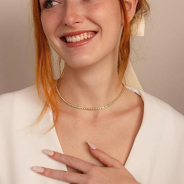 Polly Tennis Necklace | Gold-Tone — image 3