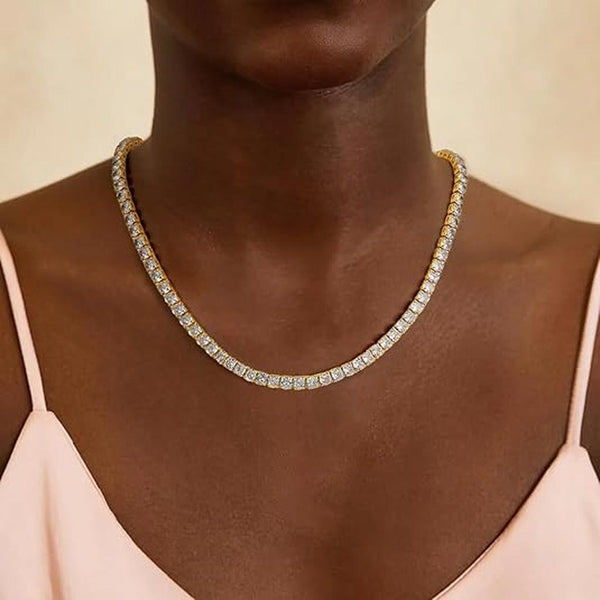 Polly Tennis Necklace | Gold-Tone — image 6