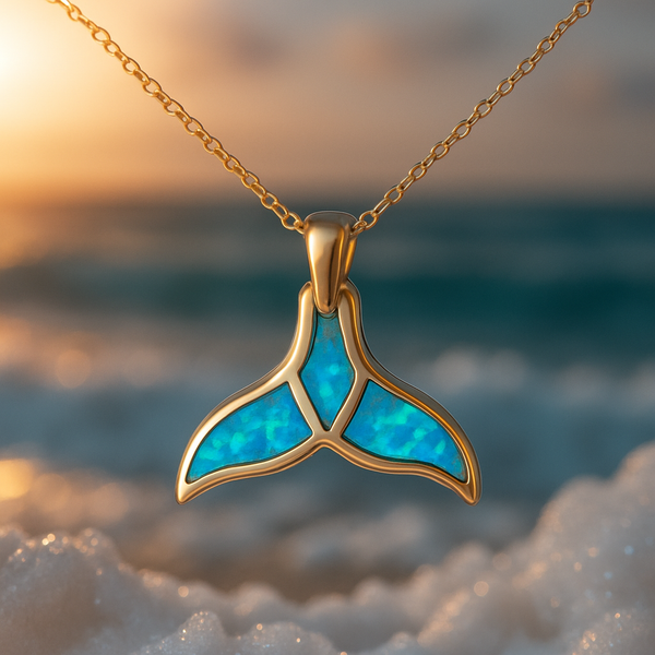 Elizabeth Dolphin Tail Blue Opal-Effect Ring | Gold-Tone